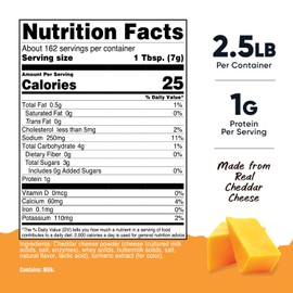 Nutricost Pantry Yellow Cheddar Cheese Powder (2.5 Pounds Per Bottle) - Powdered Cheese :: Great for Cooking, Baking, Popcorn, and More!