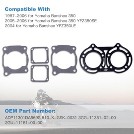 ECCPP Cylinder Head Base Valve Seat Gasket Kit Fit 1987-2006 for Yamaha Banshee 350 Compatible fit for Gaskets