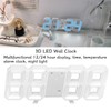 BuyWeek 3D LED Wall Clock, White Frame, Digital Alarm Clock,