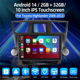 ESSGOO 10" Apple Carplay For 2008-2013 Toyota Highlander Android14 Car Stereo Radio GPS