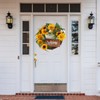 15 Inch Sunflower Wreath for Front Door Artificial Sunflower Wreath