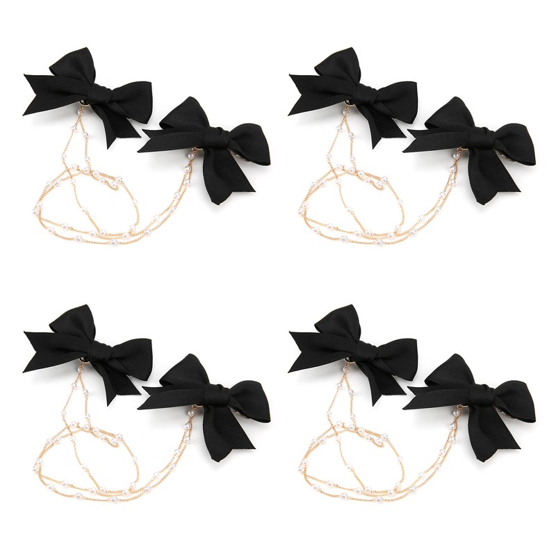 4Pcs Bow Hairpins Metal Snaps Barrettes Hair Clips Accessories with