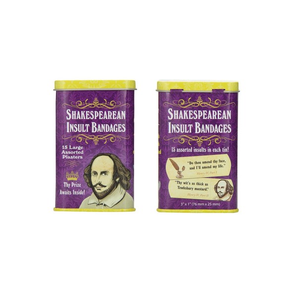 Accoutrements Shakespearean Insult Bandages - 2 Tin Packs
