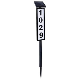 FORUP Solar Lighted House Address Numbers Sign, Solar Powered House Numbers Light, LED Illuminated Outdoor Address Plaque for Home Yard Garden House