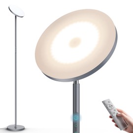 WOWLUMEN Floor Lamp,Bright 36W 3500LM Standing Lamp with Remote, 2700K Soft White to 6500K Cool White Adjustable,Touch Control Dimmable Torchiere Tall Light for Living Room,Bedroom,Office,Sofa(Gray)