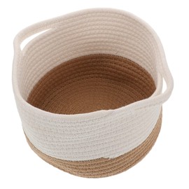 Outanaya Woven Cotton Rope Storage Basket Organizer for Magazines and Home Essentials Stylish and Versatile Design for Any Room for Effortless Organization