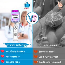 Tome Your Medical Badge Reel retráctil con clip de acrílico para insignia, lindo soporte para tarjetas de identificación de farmacia, accesorios morados para enfermeras, profesores, regalo de grado