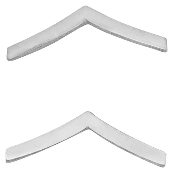 Smith & Warren Corporal Single Chevron Collar Brass Insignia Silver
