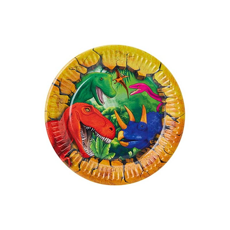 Folat 6 Paper Plates, Dinosaur, Dinosaur Plates, Children's Birthday Parties,