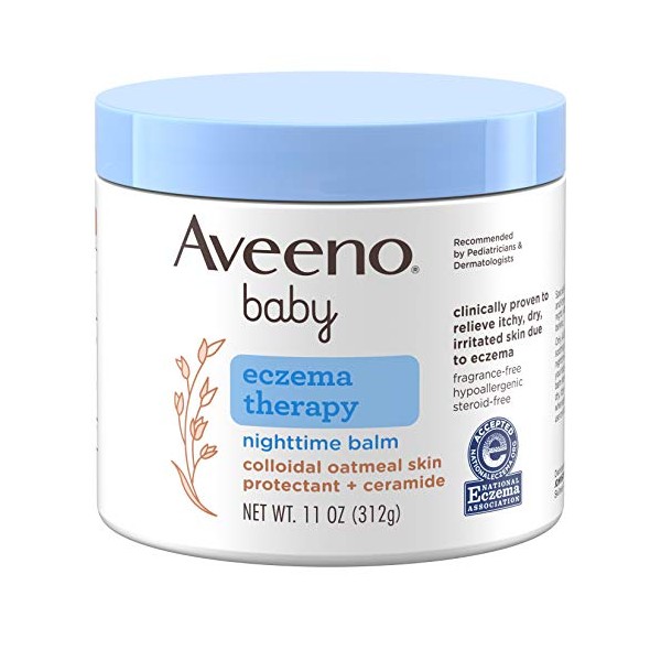 Aveeno Baby Eczema Therapy Nighttime Balm, Skin Protectant for Eczema Relief, 11oz