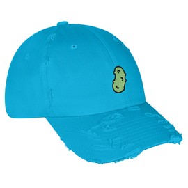 JPAK Pickle Vintage Dad Hat Frayed Embroidered Cap Dill Juice Aqua