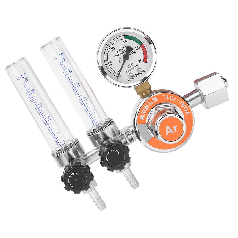 Argon Pressure Regulator, Compact Zinc Alloy Double Tube G5/8in, Large