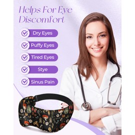 Miss Adola Cute Silk Weighted Eye Mask - Sleep Mask for Women Wife Mom Eye Mask for Sleeping Heat and Cold Lavender Mulberry Silk Eye Mask for Dry Eyes Ajustable with Drawstring Bag, Black Mush