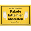 DankeDir! Pakete bitte hier abstellen – Plastic Sign 30 x