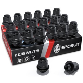 Sposuit M12x1.5 Lug Nuts - Replacement for 2006-2024 Lexus RX350,2005-2016 IS250, 2007-2024 ES350,2024 TX350 - OEM Factory Style Mag Seat Black Lug Nut with Washer(20 Pcs)