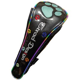 Paw Embroidered Magnetic Driver Fairway Utility Head Cover (Black/Saxophone, Utility)