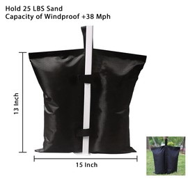 Gazebo Sand Weight Bags, Gazebo Weights, Industrial Grade Heavy Duty Double-Stitched Sand Weight Bags for Pop up Canopy Tent Sun Shades & Pop Up Tents Canopy Outdoor Patio