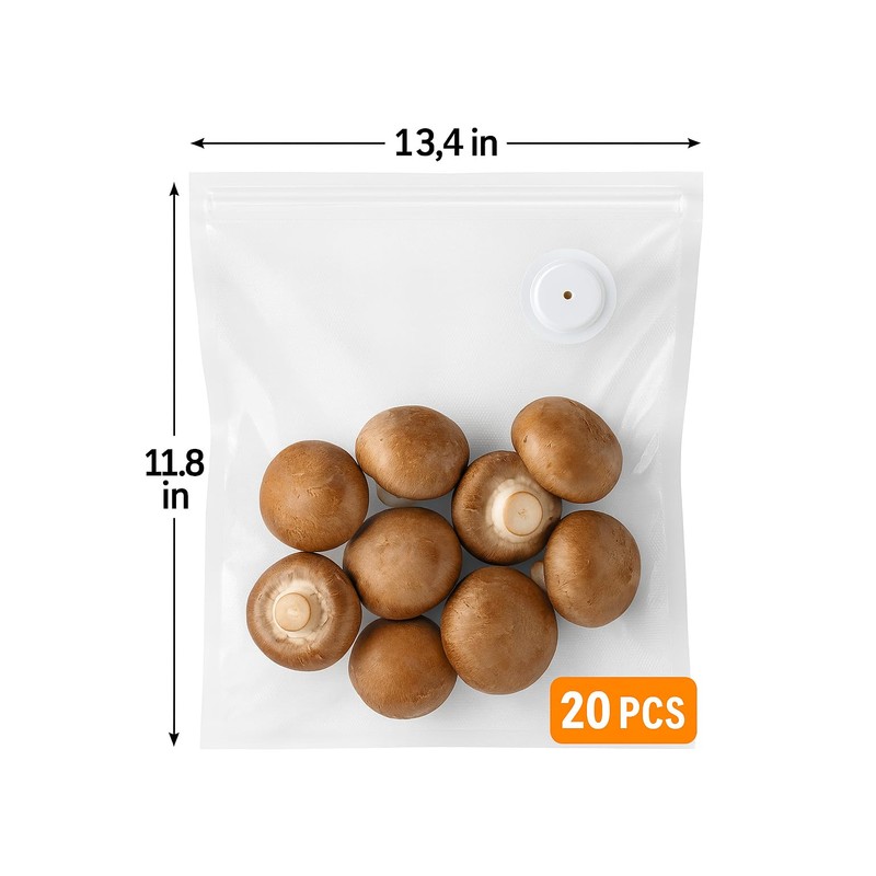 Vacuum sealer bags for food,reusable double zipper vacuum bag with