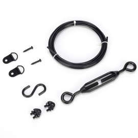 TIBEGOLD Anti Sag Gate Kit for Wooden Fence, Black Anti-Sagging Gate Support Cable Kit Hardware, Gate Sag Frame Kit Hardware No Sag Gate Kit Hardware, Wood Gate Repair Kit for Outdoor, 1 Pack