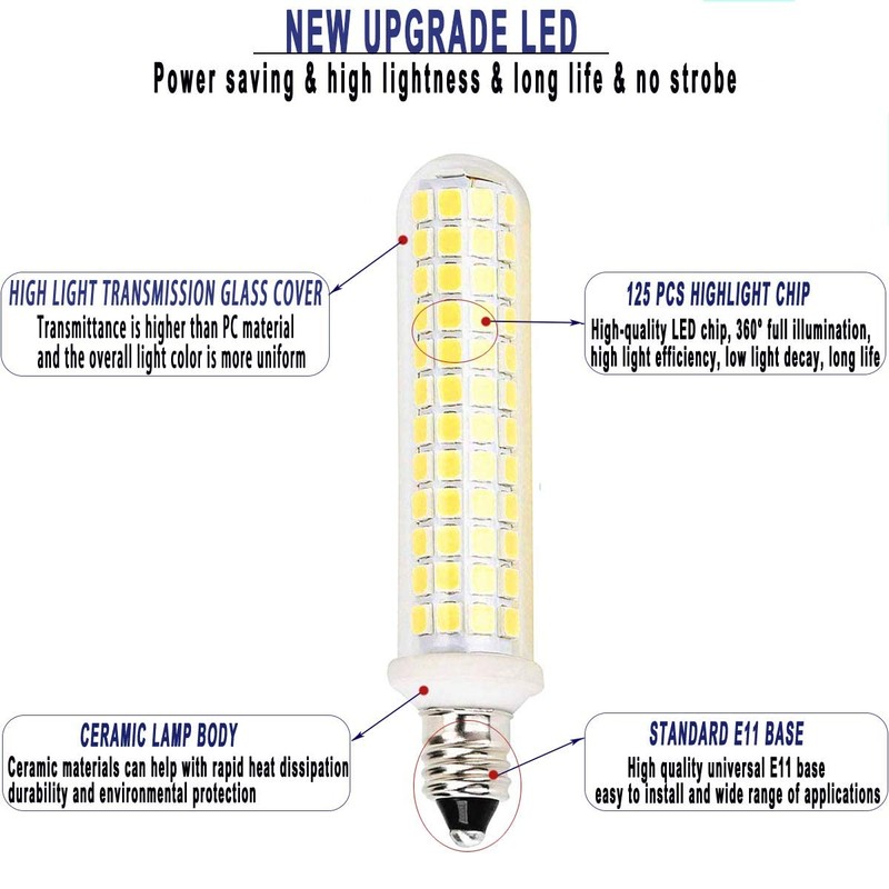 New Upgrade -E11 led Bulb,125 LEDs 100W 120W Halogen Bulbs
