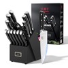 WANGMAZI 15 Pcs Knife Block Set, Knife Sets for Kitchen