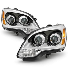 ACANII - For 2007-2012 GMC Acadia OE Halogen Type Chrome Projector Headlights Headlamps Pair Set Driver & Passenger Side