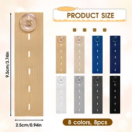 Jeffdad Elastic Waist Extenders, Adjustable Elastic Button Extender Waist Extenders Waistband for Jeans Pants Button Extender Women and Men Jeans Dress (8 Colors)