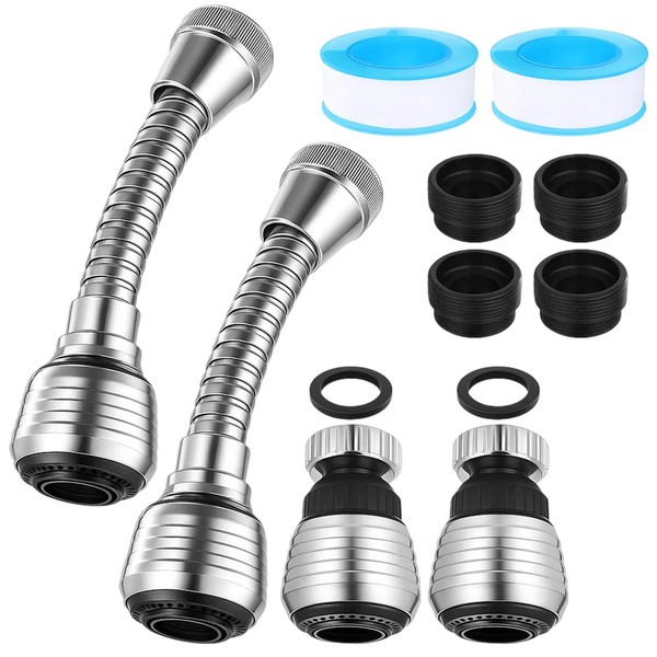 Set of 4 Tap Attachment Extension with 2 Waterproof Tape,