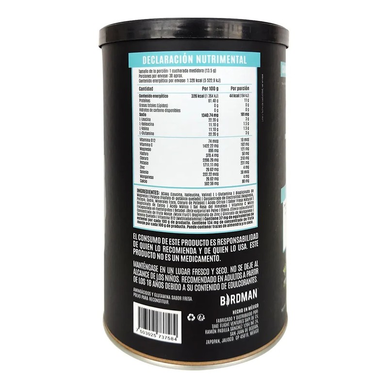 Birdman Bcaa, Glutamina, Electrolitos De Fresa 30porciones