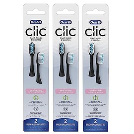 Oral-B- Cabezales de repuesto para cepillo de dientes Clic Sensitive Clean, negros, paquete de 3 (2 unidades)