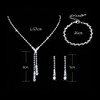 Bridal Wedding Necklace Earrings Bracelet Set Silver Crystal Bridesmaids Jewelry