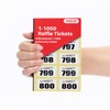 evelay Cloakroom Raffle 1-1000 Tombola Draw Tickets Numbered Yellow