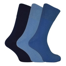 3 Pairs Multipck Bamboo Thermal Socks | THMO | Unisex | Fleece Lined for Winter, Blue, 5-9