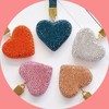 Keychains Rhinestone Heart Shape Glitter Crystal Key Rings Leather Bag
