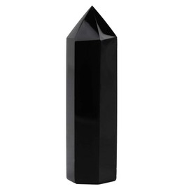 HEEPDD Black Obsidian Crystal Stone, 1 Piece Natural Black Obsidian Healing Crystal Magic Wands Healing Hexagonal Rod Pillar for Chakra Reiki Healing and Energy Work 5-6 cm