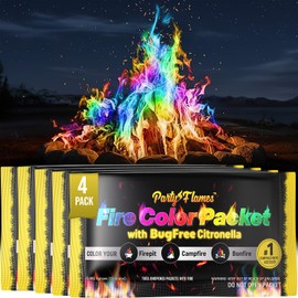 Fire Color Changing Packets Fire Pit with Citronella (4 Pack) - Perfect for Any Campfire, Bonfire & Outdoor Fireplaces - Perfect Magic Cosmic Mystical Campfire Accessories