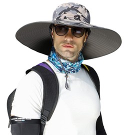 6" Large Wide Brim Sun Hats, Men and Women Bucket Hat for Outdoor Fishing Hiking Garden Lawn Yard Work Safari Beach Kayaking Hyp002-micai5