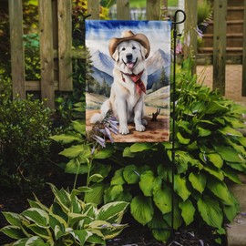 Caroline's Treasures DAC5913GF Great Pyrenees Cowboy Welcome Garden Flag Mailbox Flag Decorative Yard Flag Banner Outside Patio Artwork Yard Flower Beds, Garden Size, Multicolor