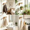 Wooden Wall Mount Bracket Hook, Multi Purpose Hanging Plant Pot