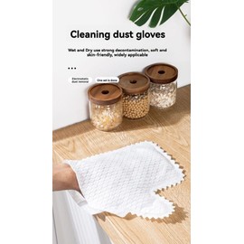 MRJKBRO.KJ Cleaning dust gloves 5 Pieces（10 pack） Microfiber Dusting Gloves, Dust Wipes, Feather Dusters, Grabs and Locks in Dust, Pet Hair Cleaning Possible Dual-Sided Disposable Dusting Gloves