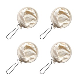 4Pcs Coffee Filter,Flannel Cloth Coffee Filter Strainers with Steel Handle,Reusable Flannel Coffee Dripper,Coffee Sock Filter Bag Coffee Cloth Strainers for Home Office Kitchen Use