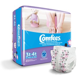 Comfees Girl Training Pants - 3T-4T, 23 Count (Pack of 6)
