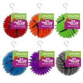 Gnawsome 2.5” Spiky Squeak & Light Basketball Dog Toy - Small, Promotes Dental and Gum Health for Your Pet, Colors Will Vary