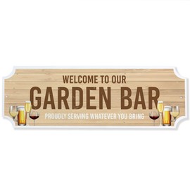Red Ocean Garden Bar Sign For Home Bar Welcome Sign Man Cave Garage Funny Signs Garden Alcohol Gift For Men Women Hanging Door Wall Plaque Accessories