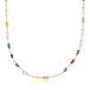 Barzel 18K Gold Plated Multi Stone Crystal Baguette Necklace for