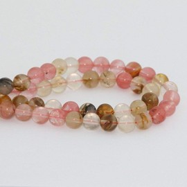 2 Strands Lab Created Watermelon Tourmaline Gemstone 8mm Loose Round Stone Beads (~ 88-94pcs total) for Jewelry Craft Making GS16-8