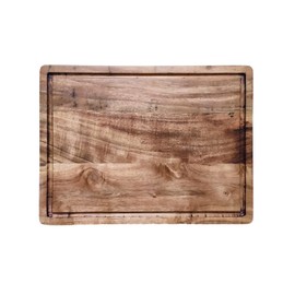 Acacia Wood Large Rectangular Cutting Board – 1” Thick Solid Wooden Butcher Block with Juice Grooves – Food-Safe, Durable Chopping Board for Meat, Cheese, Vegetables, and Charcuterie