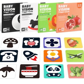 PLYSDI 80 Tarjetas de Estimulación Visual para Bebes, Tarjetas Blanco y Negro para Bebe, Estimulacion Temprana para Bebe 0 a 36 Meses Aprendizaje de Contraste de 160 Páginas, Papel