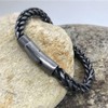Ushinelit Retro Stainless Steel Bracelet Twist Rope Chain, Antique Black