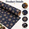 Snowflake Wrapping Paper Roll for Holiday Gifts – Double-Sided Navy